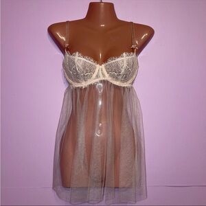 Victoria's Secret Baby Pink Lace Sheer Chemise